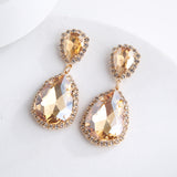 Multi-layer Drop-shaped Glass Rhinestone Metal Alloy High-grade Trending Earrings
