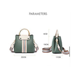 Green Lattice Handbag: Stylish, Casual, Striped Strap, Multiple Compartments - Shop N Save