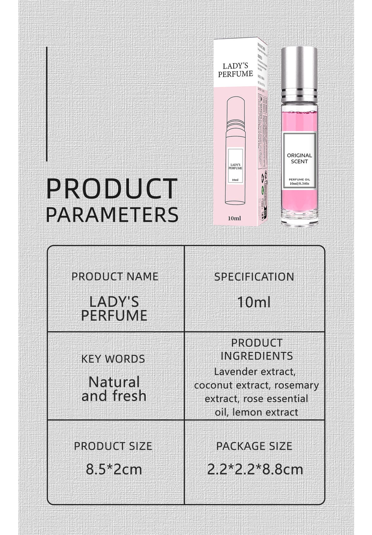 LADY 39 S PERFUME Natural Fresh, Light And Durable