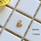 5-piece Alloy Nail Art Accessories Set Ring, Perfume Bottle, Lipstick, And Handbag Series