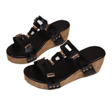 New Style Square-toe Thick-soled Fashionable Slide Sandals With A Square Buckle