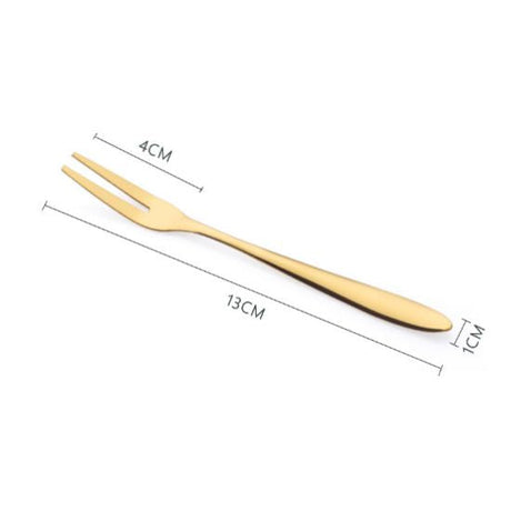 Luxury Stainless Steel Cake Dessert Mini Fork Golden - Shop N Save