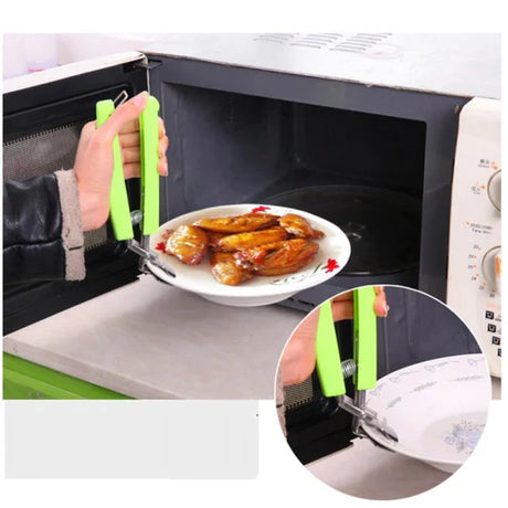 Stainless Steel Anti Scald Bowl Plate Clip Holder - Green - Shop N Save