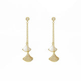 French-Inspired Tassel Earrings: Crystal Fan Design for Women - Shop N Save