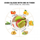 Handheld Fruit Vegetable Round Shape Slicing Holder - Green