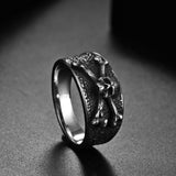 Titanium Steel Punk Skull Personality Retro Mens Ring