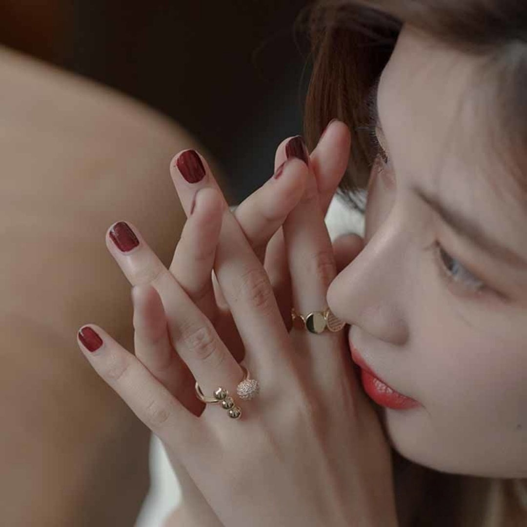 Open Ring With Micro-set Details Elegant And Stylish For Women