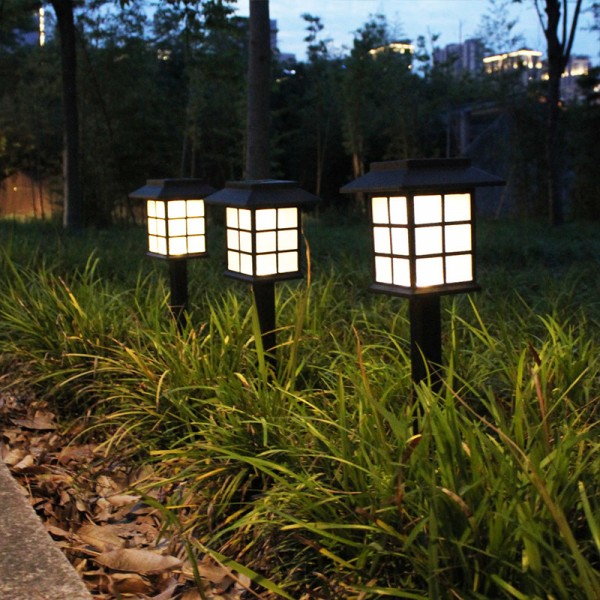 2 Pcs Solar Charging Large Size Garden Decors Lamp Lights - White