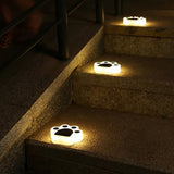 2 Piece Paws Design Solar Charge Home Garden Decoration Light