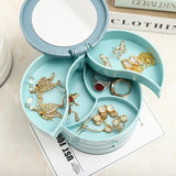 Multi Layer Rotating Jewellery Storage Box - Blue - Shop N Save