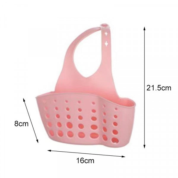 Kitchen Adjustable Snap Sink Storage Strainer Holder - Pink