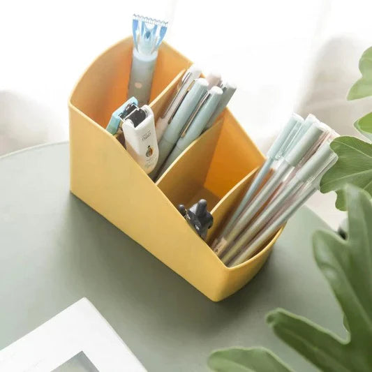 4 Grid Multifunctional Desktop Storage Box Holder - Yellow - Shop N Save