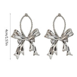 Elegant Bow Dangle Earrings: Exquisite Bowknot Design for Women. - Shop N Save