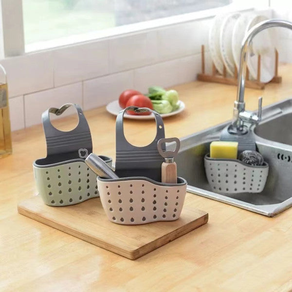 Home Storage Adjustable Sink Drain Storage Basket - Gray