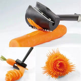 Fruit And Vegetable Spiral Manual Double Sided Peeler - Black