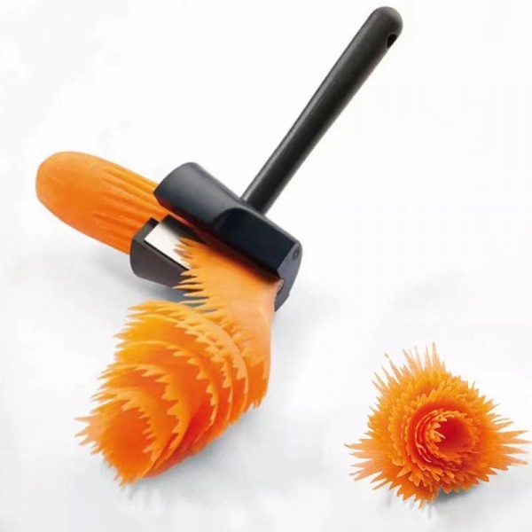 Fruit And Vegetable Spiral Manual Double Sided Peeler - Black