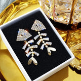Rhinestone Fish Bone Drop Earrings: Trendy Fashion Gift - Shop N Save