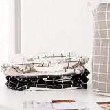 Foldable Home Lattice Cotton Linen Laundry Storage Basket