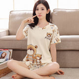 Baear Printed Pajamas Set For Women Sleepwear Homewear Nightwear Skin