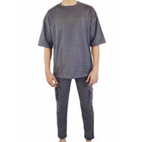 MON COE MASDCAD Long Shoulder Suede Blends Track Suit - (Grey)