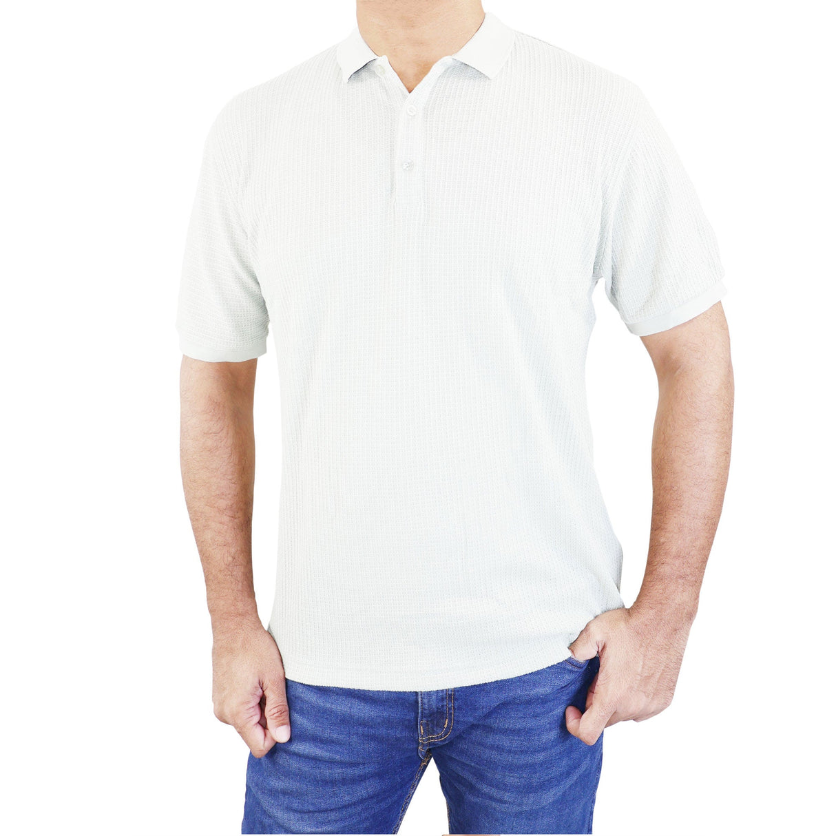 Cotton Blended  T Shirt - (White)
