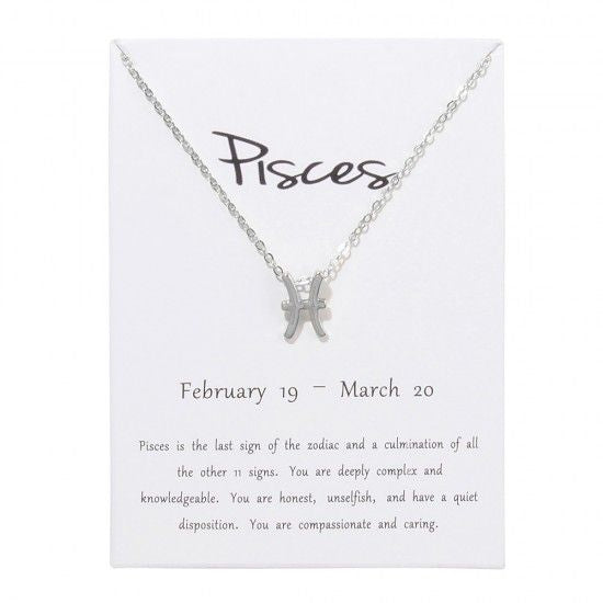 Constellations Necklace Pendant Pisces Silver