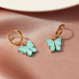 Fashion Acrylic Butterfly Earrings Small - Light Green