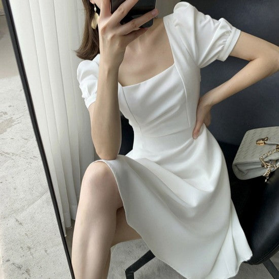 Floral Maxi Dress Women - Beach Chiffon Floral Dress Casual Women V-Neck Short Sleeve Party Maxi Dress - White