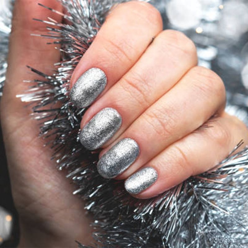 Nail Polish - Quick-Dry, Non-Toxic Beautiful Color - Glitter Silver (035)