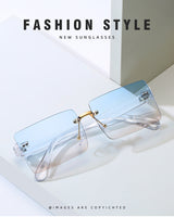Frameless Gradient Transparent Sunglasses - Light Blue - Shop N Save