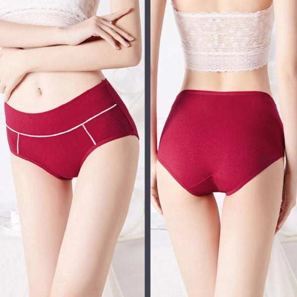 Cotton Mid Waist Fashion Ladies Panties - Gray