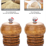 Adjustable Wooden Salt And Pepper Swivel Grinder Mill - Black