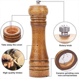 Adjustable Wooden Salt And Pepper Swivel Grinder Mill - Black