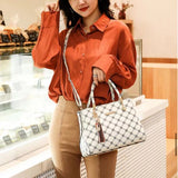 Elegant Floral Handbag: Geometric Design, Large Capacity, Synthetic Leather - Shop N Save