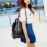 Premium Leather Backpack: Stylish, Large Capacity, Zip Closure - Shop N Save