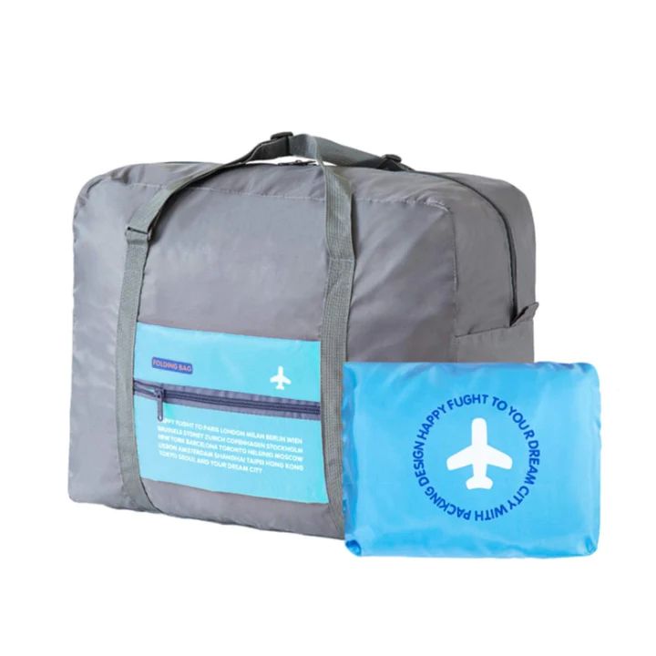 Nylon Zipper Travel Bag: Spacious, Durable, Compact for Easy Travel (Blue) - Shop N Save