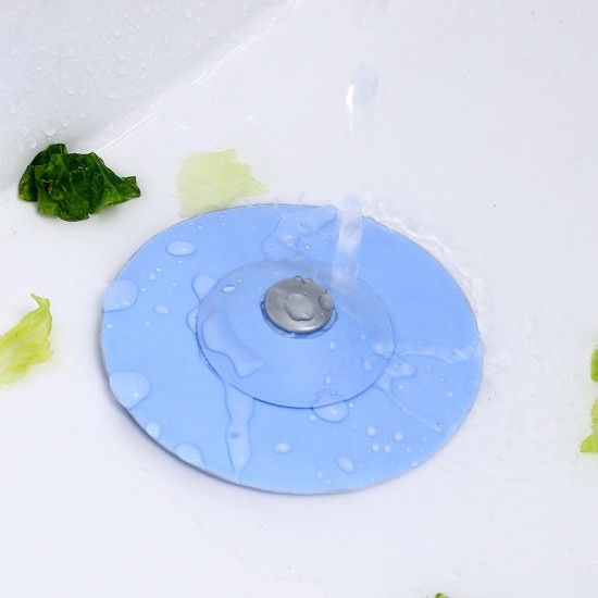 Silicone Shower anti clogging floor drain cover - Blue