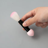 Make Up Brush Professional Two Head Nylon Makeup Brushes With Sponge - Pink