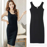 Women Long Skirt Dress - Style Soft Fabric Women Dress For Party Events Beach Office - Black