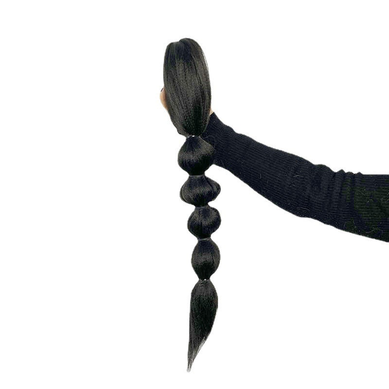 Ponytail Wig: Euro-American Style, Fishbone Twist, Yaki Straight Hair, Braided Strap