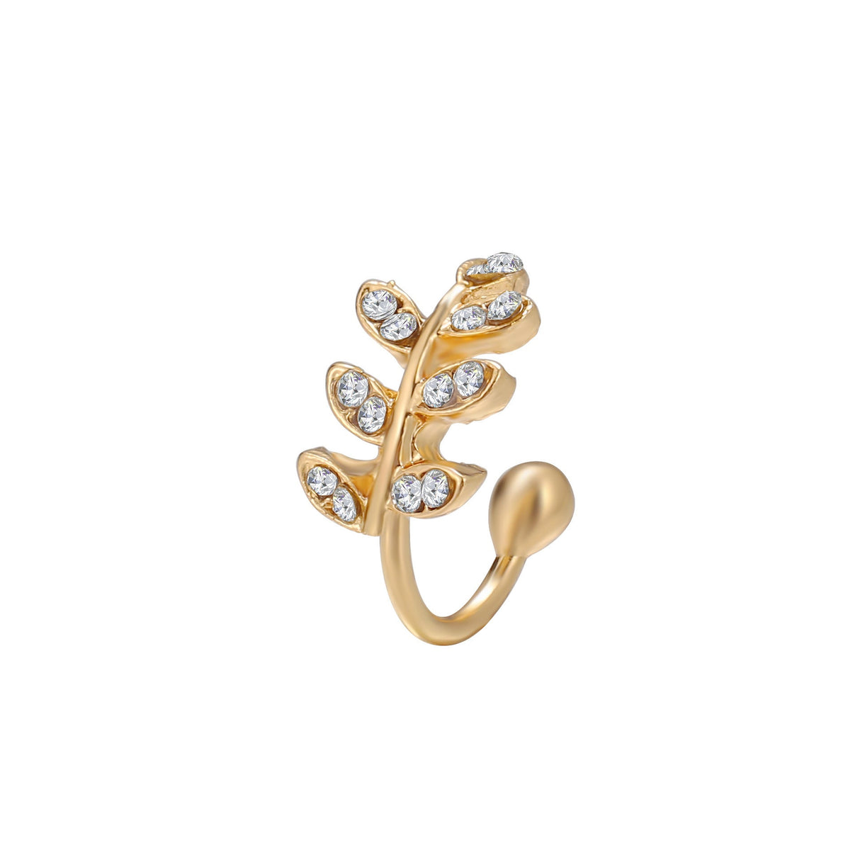 Diamond Leaf Ear Clips - European American Hot-Selling, C-Shaped - Shop N Save