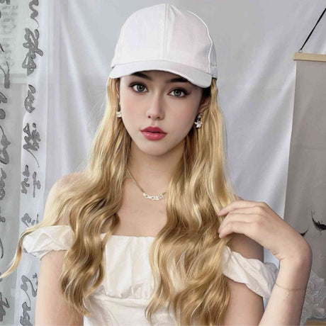 cross-border foreign trade wig women's duck tongue hat long curly hair headgear