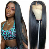 Long Straight Hair Front Lace African Women's Wigs - Chemical Fiber Headgear