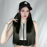 Wig Women's R Standard Peaked Cap Long Straight Hair