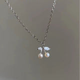 Pearl Cherry Necklace - 2023 Clavicle Chain, Ins Cold Style - Shop N Save