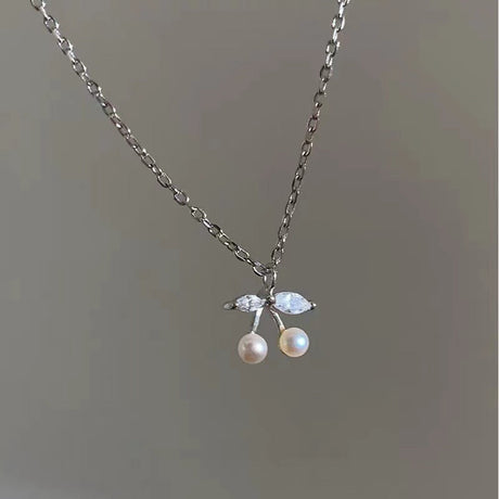 Pearl Cherry Necklace - 2023 Clavicle Chain, Ins Cold Style - Shop N Save
