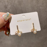 Dongdaemun Inspired Earrings - Rhinestone Pearl, Versatile Chic - Shop N Save