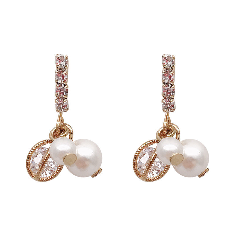 Dongdaemun Inspired Earrings - Rhinestone Pearl, Versatile Chic - Shop N Save
