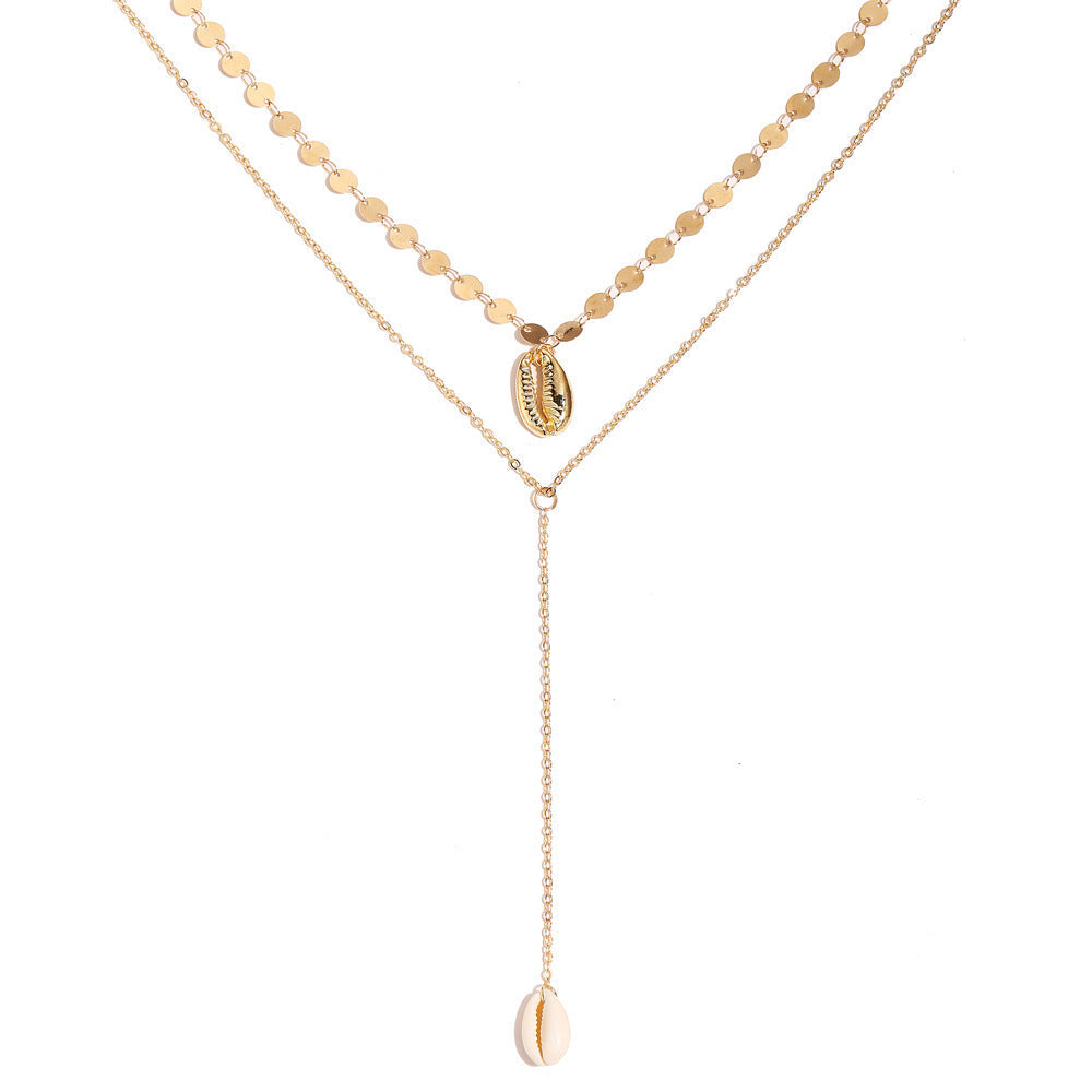 Y-Shaped Shell Pendant Necklace - European American Wholesale - Shop N Save