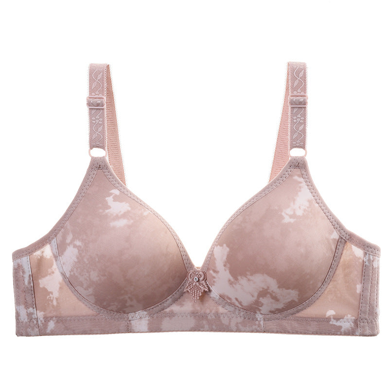 Middle-Aged And Elderly Mothers Bra Large Size Thin Section Without Steel Ring Full Cup - Leopard Multicolor